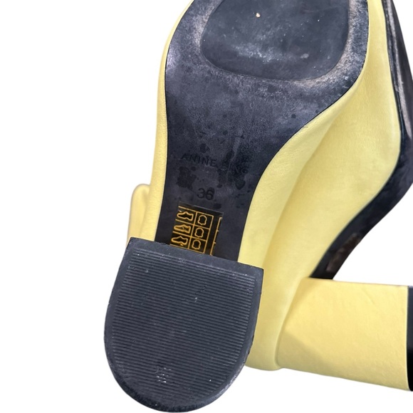 ANINE BING Chloe Leather Yellow Sock Heeled Boots - Picture 10 of 13